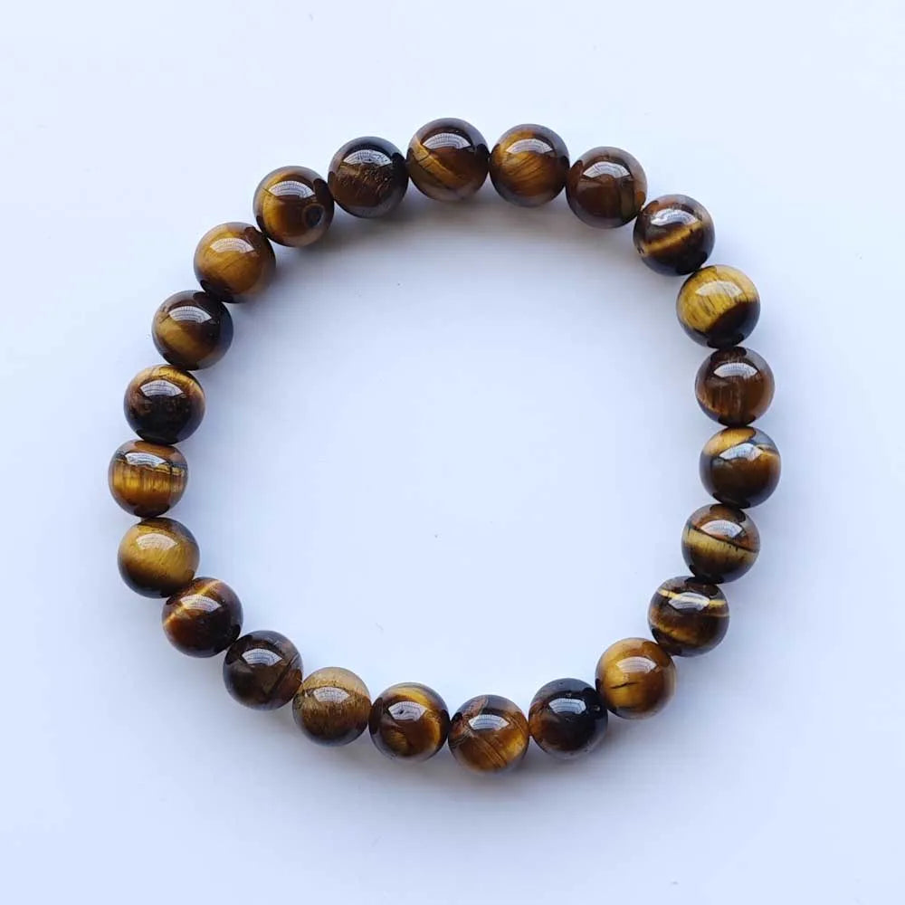 Natural tiger eye Stone 8mm Beads Reiki Healing Handmade stretch Bracelets & Bangles Gift jewelry fast shipping Wholesale 6pcs