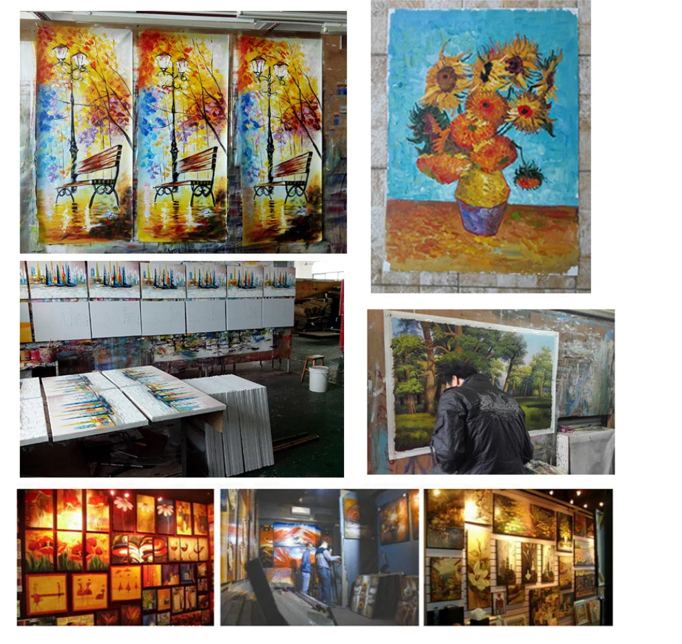 Arthyx,Large Handpainted Palette Knife Tree Oil Painting on Canvas,Modern Abstract Landscape Art Poster,Wall Pictures,Home Decor