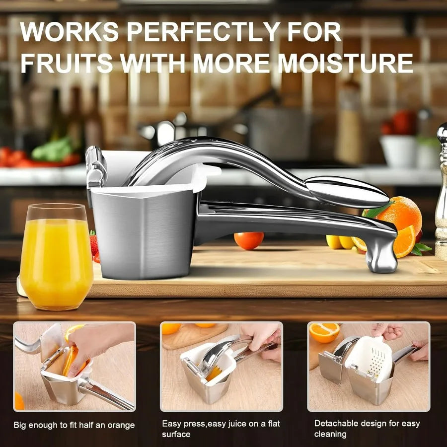 Stainless Steel Citrus Juicer Press Manual Handheld Lemon Orange Pomegranate Squeezer with NonSlip Grip Rustproof Dishwasher Sa