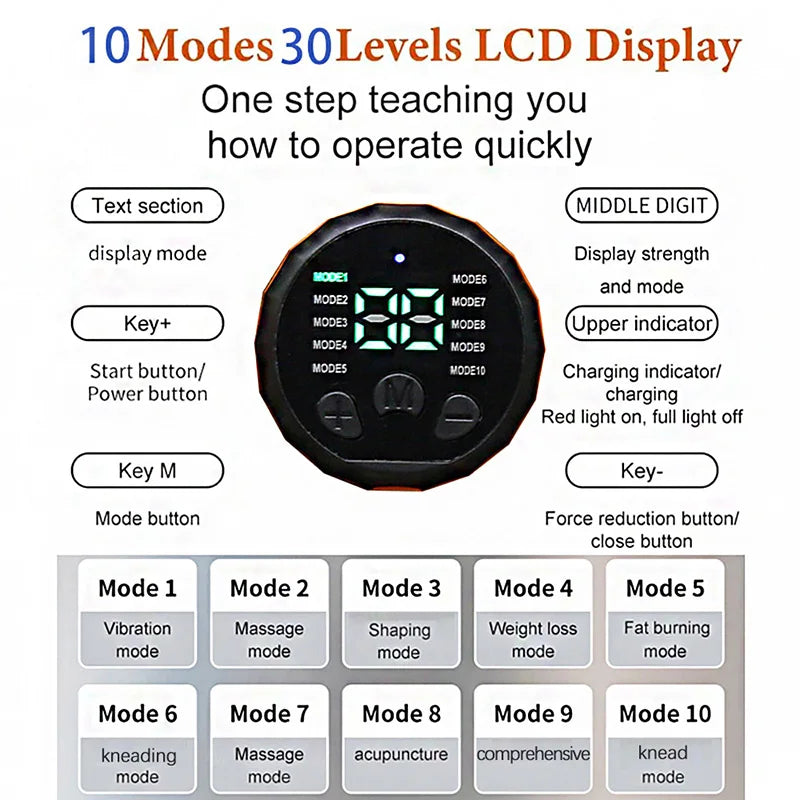 Abs Toning Belt Abdominal Muscle Toner EMS Muscle Stimulator USB Rechargeable Body Slimming Massager Fitness Exercise Equipment