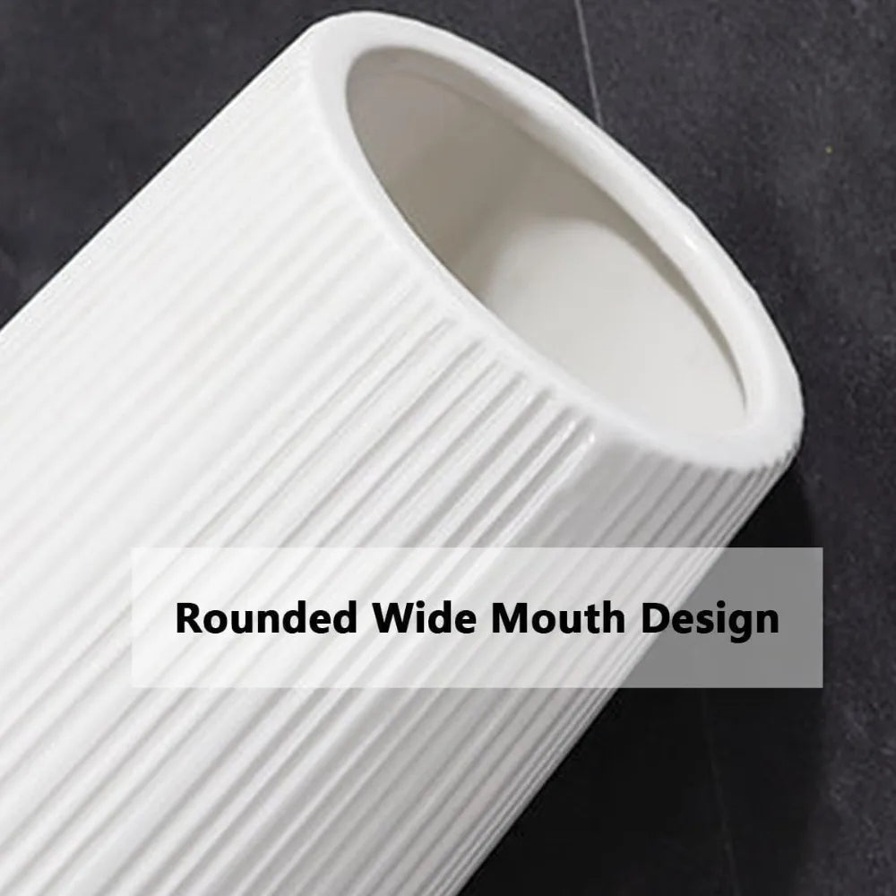 Big White Floor Vase, Tall Floor Vase, Large Decorative Flower Vases for Decor Living Room Modern Home Office Bedroom