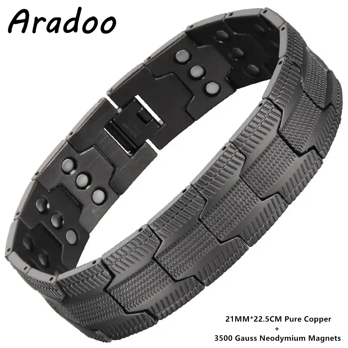 ARADOO Pure Copper Bracelet Retro Style 3500 Gauss Magnetic Men's Bracelets