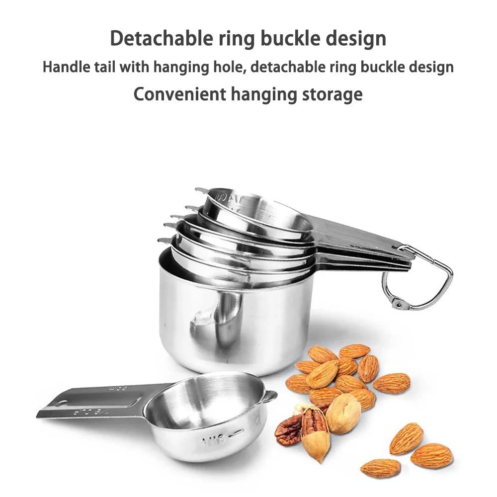 10 pcs Measuring Cups, Stainless Steel Measuring Spoons Set Multifunctional Kitchen Gadgets for Cooking, Baking and Dry Liquid