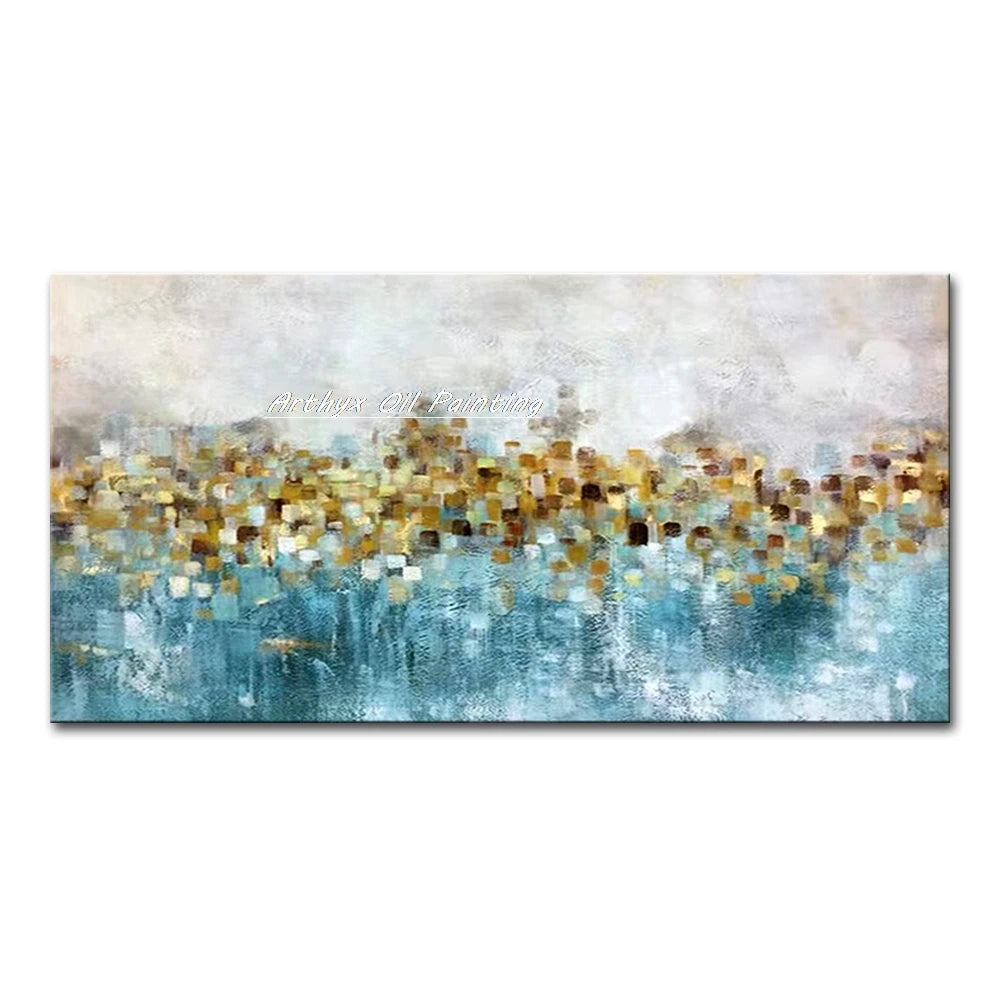 Arthyx,Large Handpainted Palette Knife Tree Oil Painting on Canvas,Modern Abstract Landscape Art Poster,Wall Pictures,Home Decor