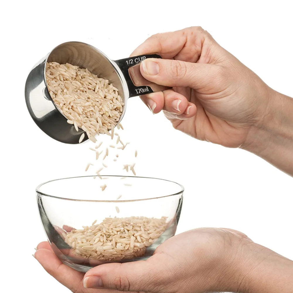 10 pcs Measuring Cups, Stainless Steel Measuring Spoons Set Multifunctional Kitchen Gadgets for Cooking, Baking and Dry Liquid