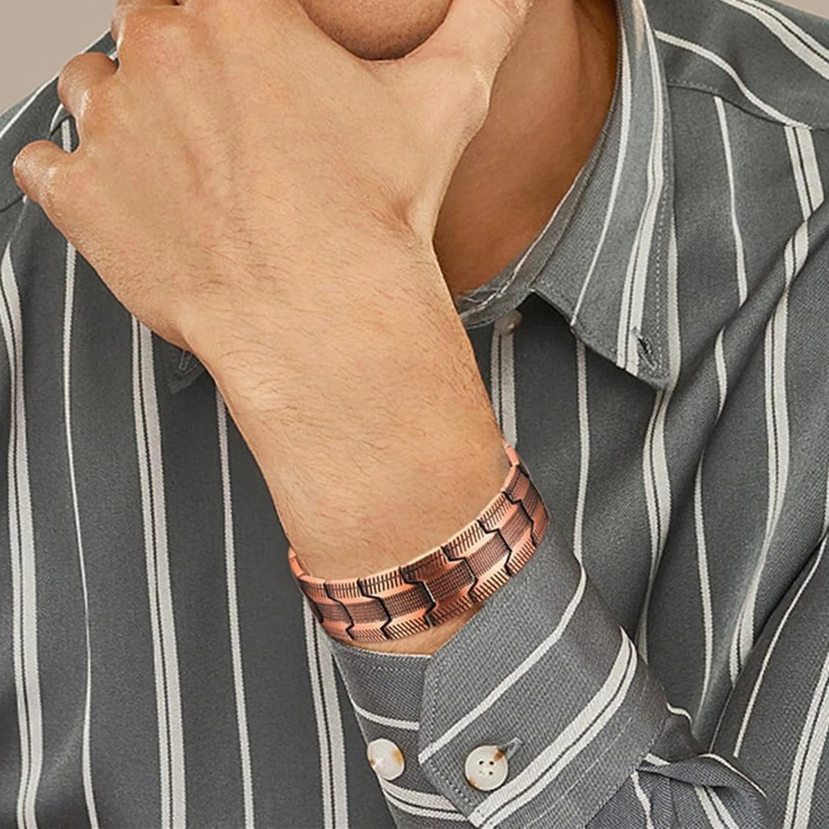 ARADOO Pure Copper Bracelet Retro Style 3500 Gauss Magnetic Men's Bracelets