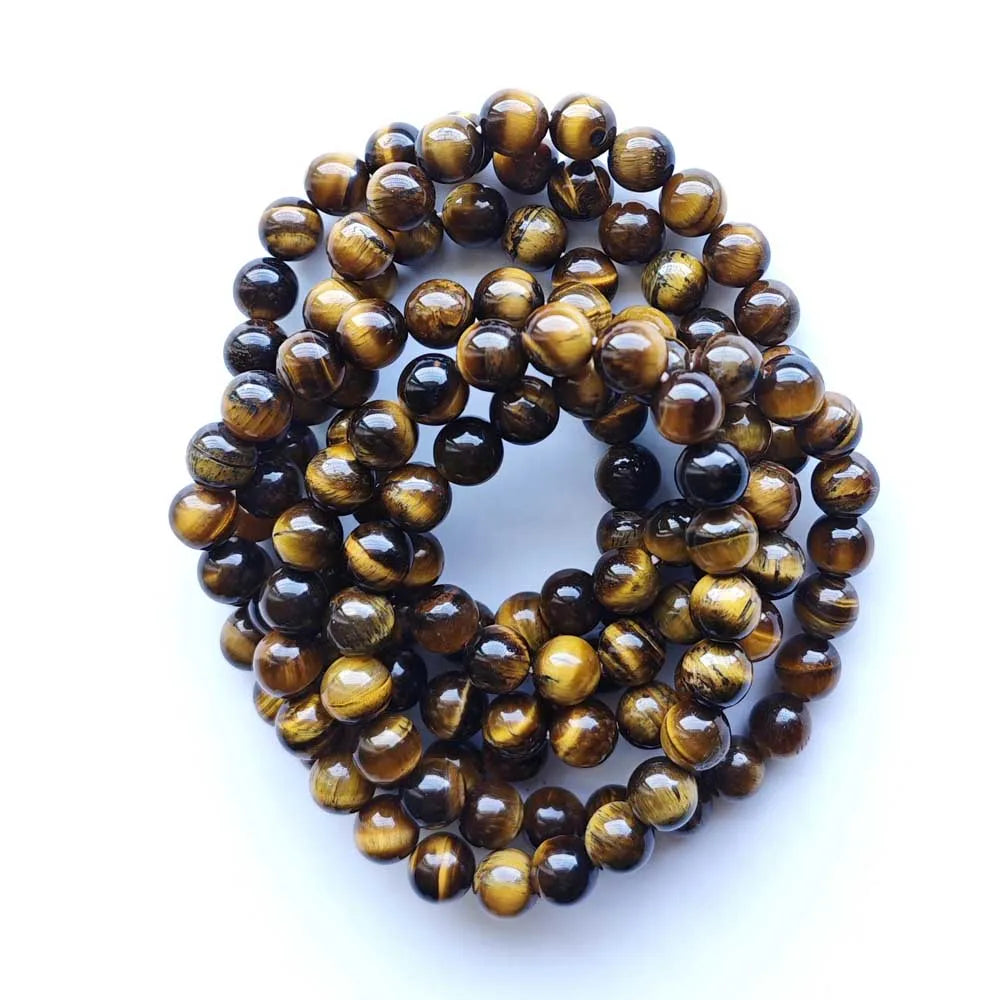Natural tiger eye Stone 8mm Beads Reiki Healing Handmade stretch Bracelets & Bangles Gift jewelry fast shipping Wholesale 6pcs